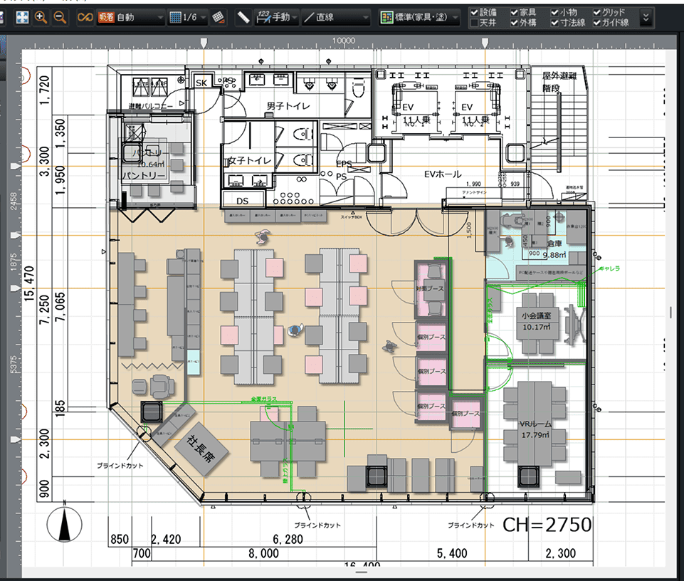 実際のレイアウト図面
