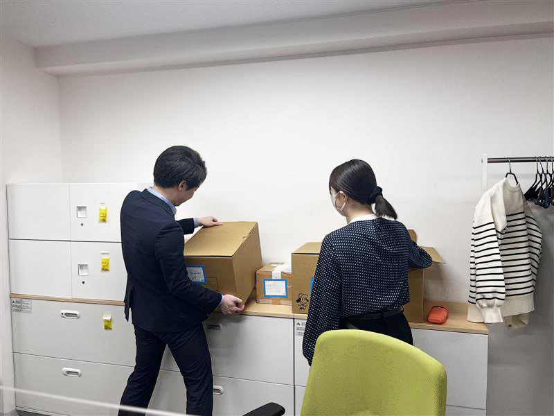 物品整理中の様子